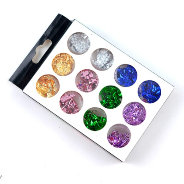 Craft Affaire Gold Flakes - Set of 12 - 6 Colors - 3g each box